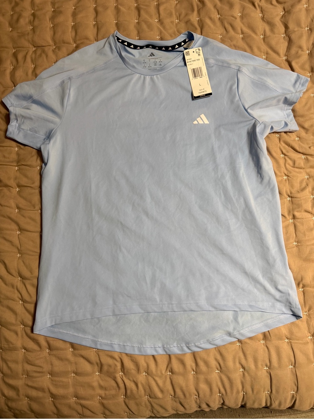 adidas Light Blue Women's Muscle Tee with Logo